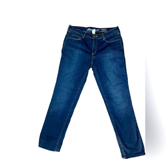 ~ Eddie Bauer Voyager Fleece Lined Jeans Slightly Curvy Straight‎ Leg Size… - Picture 1 of 15